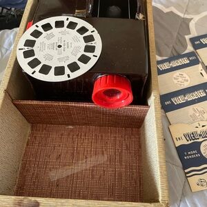 Vintage View-Master Style Red and Brown Slide Viewer